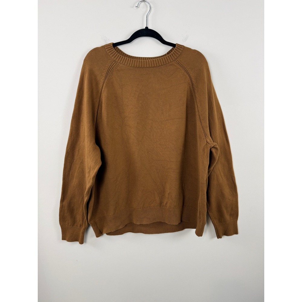Banana Republic Sweater Brown XL Cotton Raglan Crewneck Minimalist
